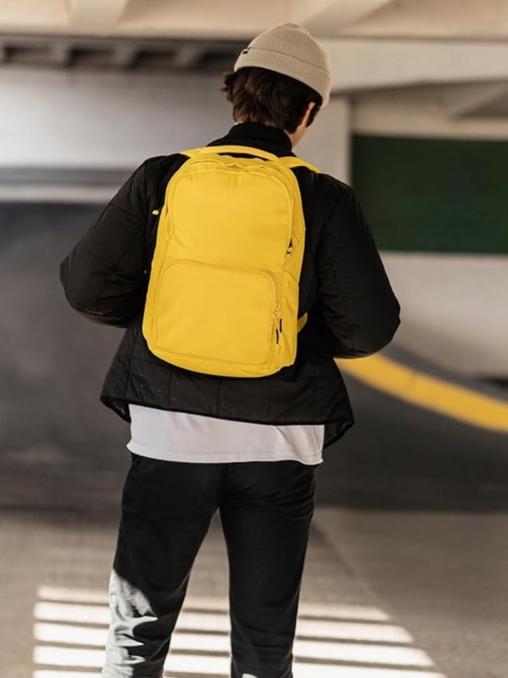 Brevite The Jumper Camera Backpack In Lemon Yellow Regular Size